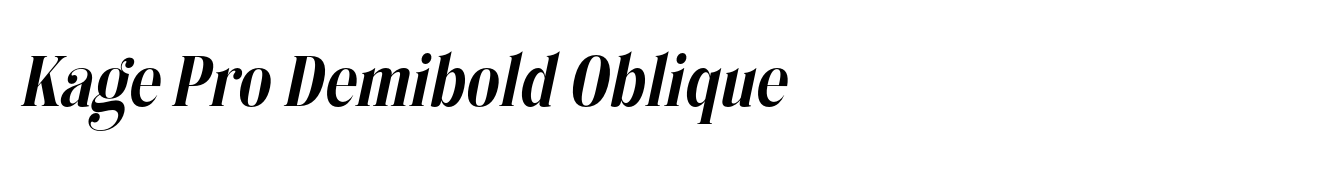 Kage Pro Demibold Oblique